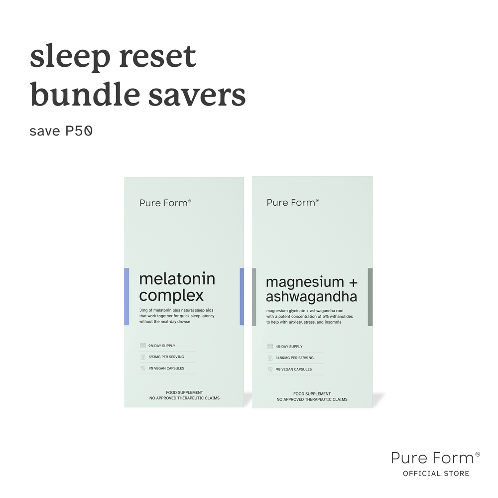 Pure Form Melatonin + Magnesium+Ashwagandha | Sleep Reset Bundle Savers