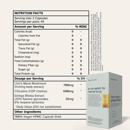 Lion's Mane + Ginkgo Biloba