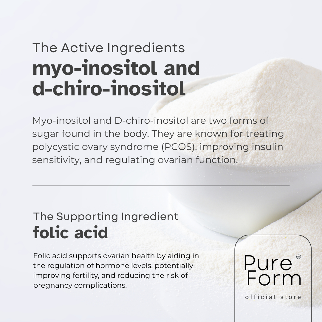 Pure Form Inositol | 40:1 Myo and D-Chiro-Inositol w/ Folic Acid