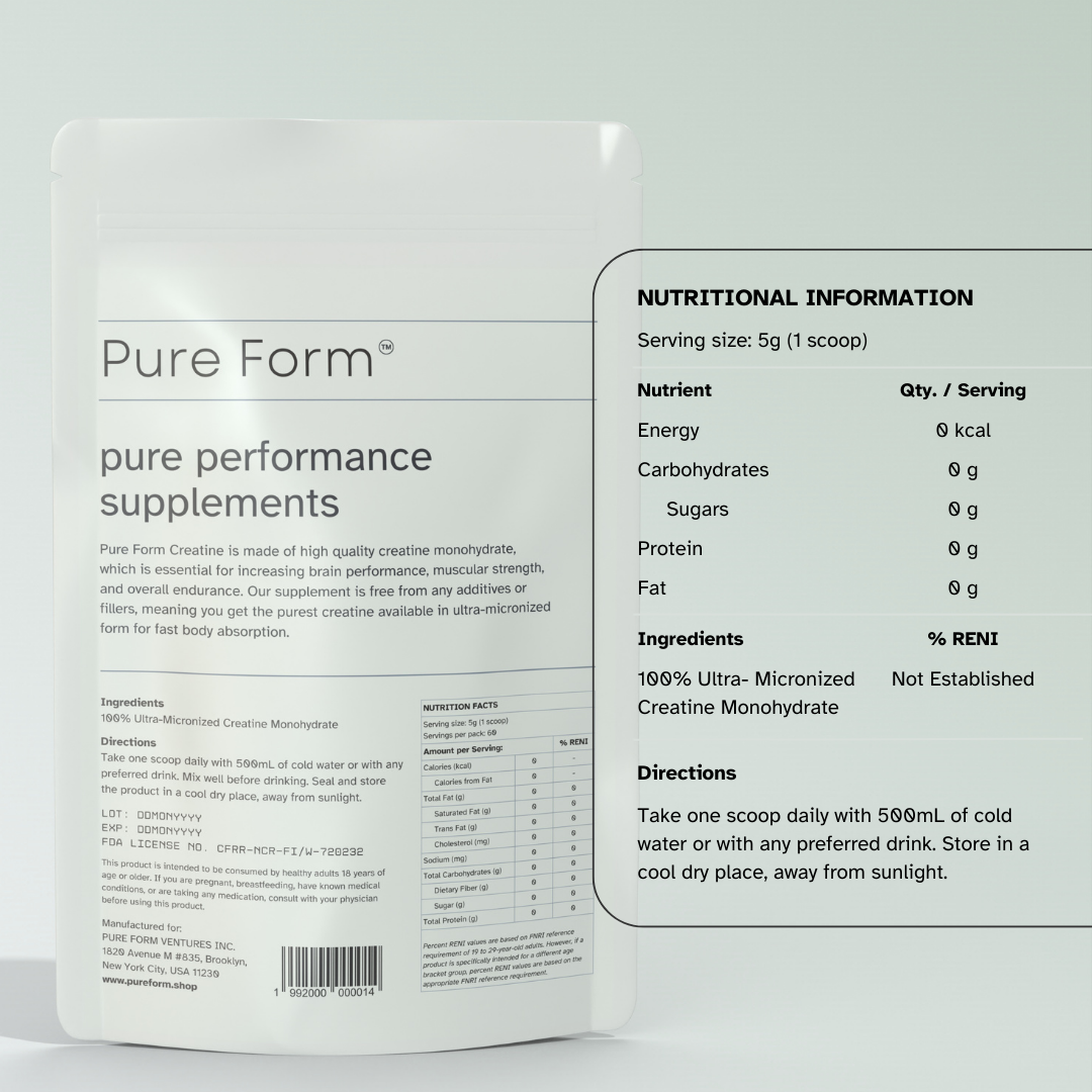 Pureform Creatine Ultra-Micronized Creatine Monohydrate Unflavored Powder – Pure Form
