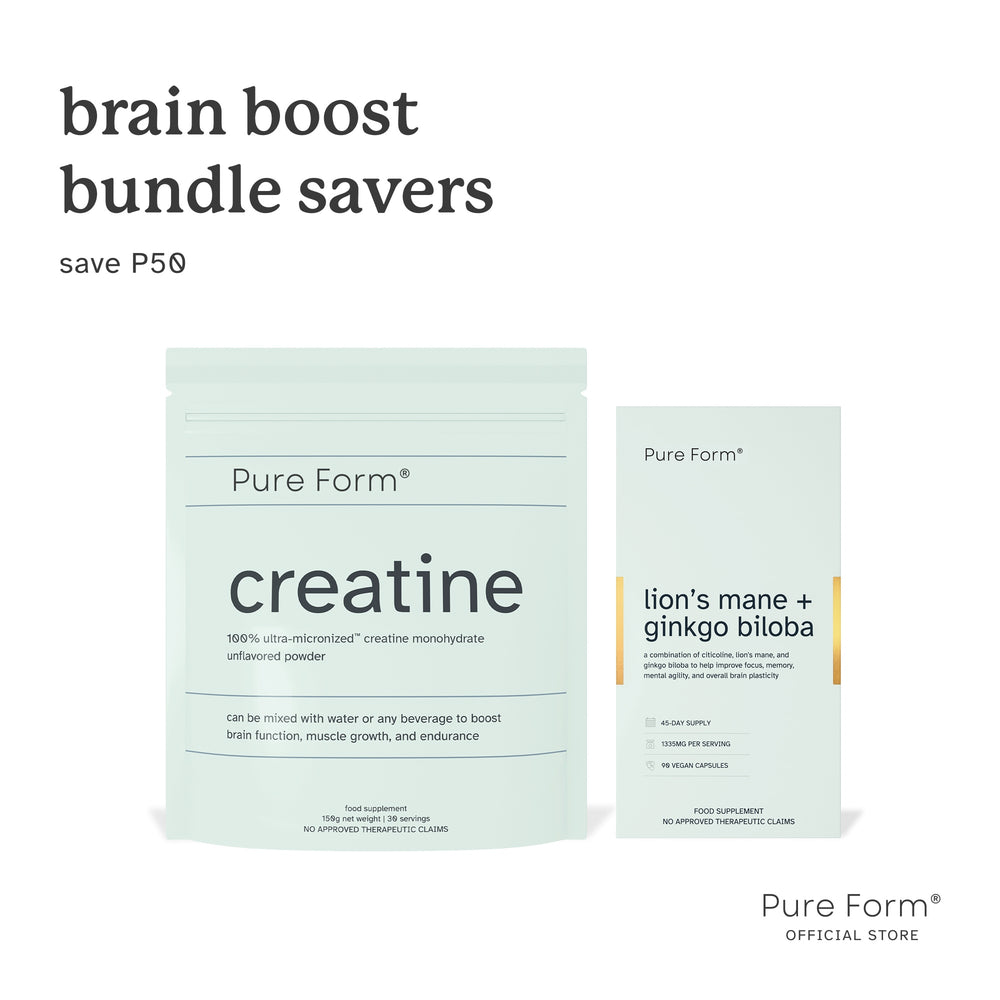 Pure Form® Creatine + Lion's Mane + Ginkgo Biloba | Brain Boost Bundle Savers