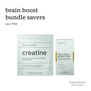 Pure Form® Creatine + Lion's Mane + Ginkgo Biloba | Brain Boost Bundle Savers