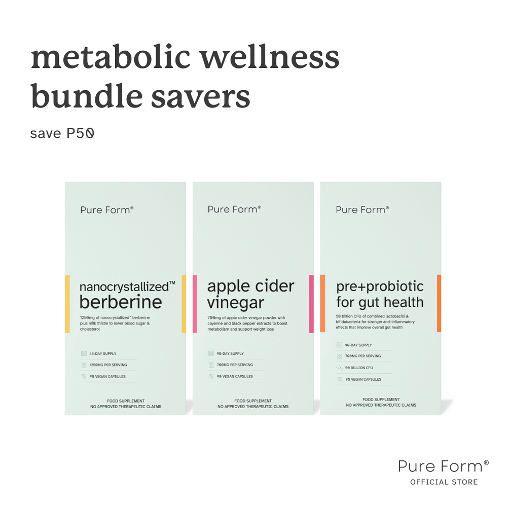 Pure Form® Berberine + Apple Cider Vinegar + Pre+Probiotic for Gut Health | Metabolic Wellness Bundle Savers