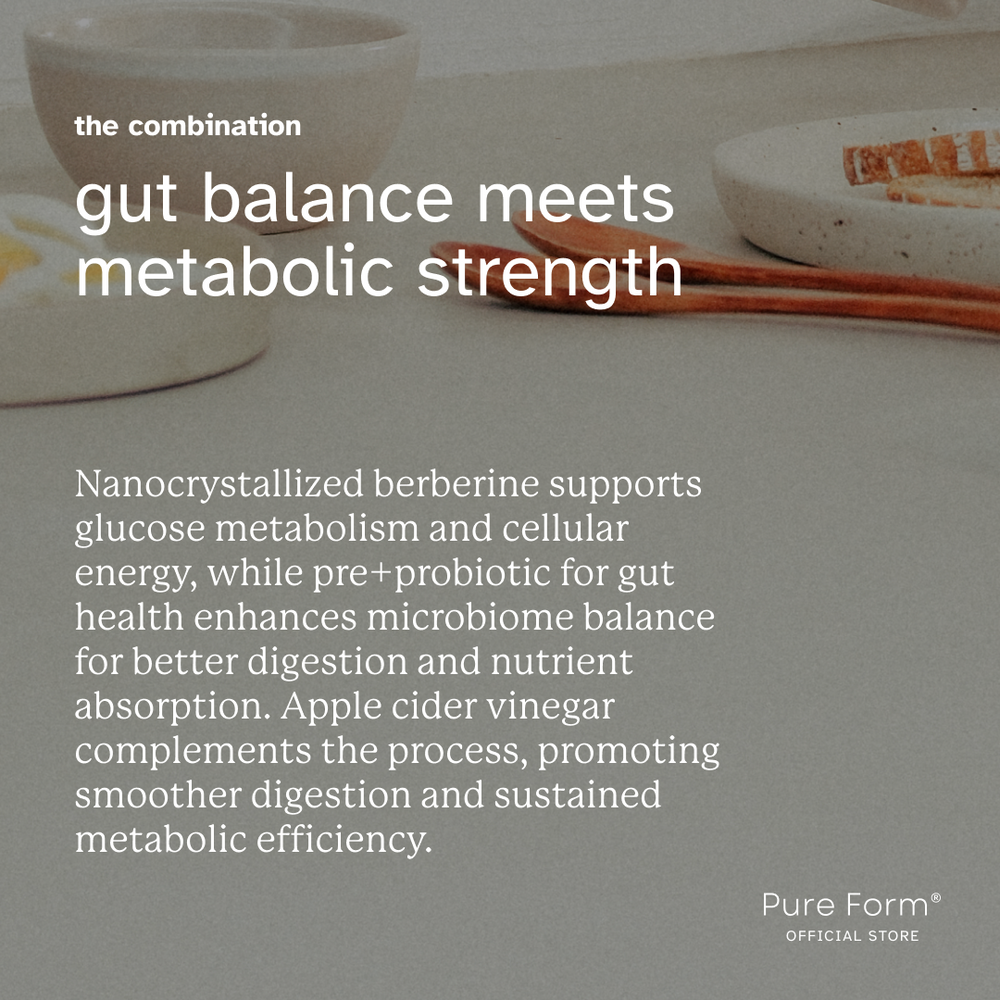 Pure Form® Berberine + Apple Cider Vinegar + Pre+Probiotic for Gut Health | Metabolic Wellness Bundle Savers