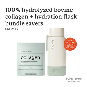 Pure Form® 100% Hydrolyzed Bovine Collagen + Hydration Flask Bundle Savers