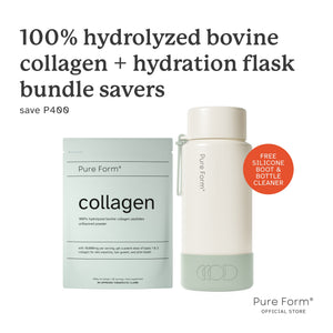 Pure Form® 100% Hydrolyzed Bovine Collagen + Hydration Flask Bundle Savers