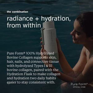 Pure Form® 100% Hydrolyzed Bovine Collagen + Hydration Flask Bundle Savers