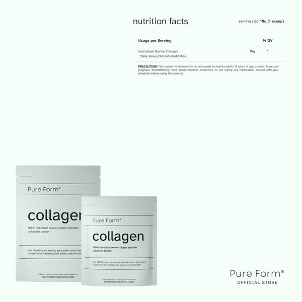 Pure Form® 100% Hydrolyzed Bovine Collagen + Hydration Flask Bundle Savers