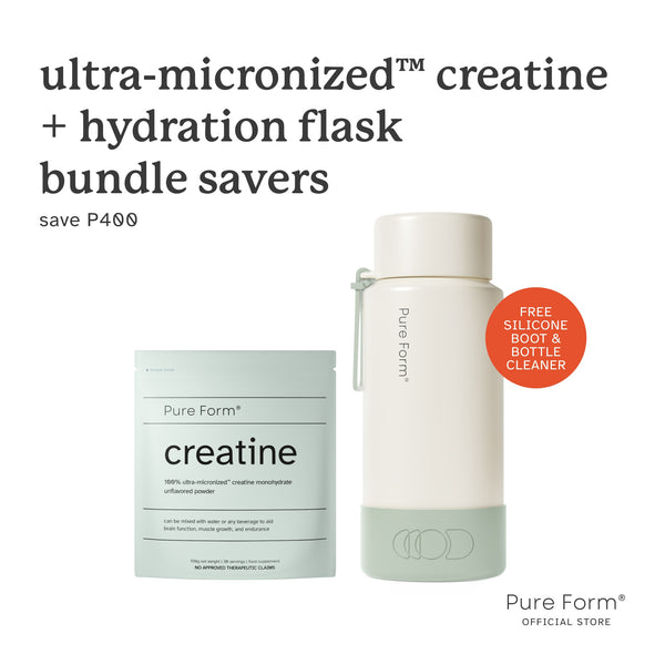 Pure Form® Ultra-Micronized™ Creatine + Hydration Flask Bundle Savers
