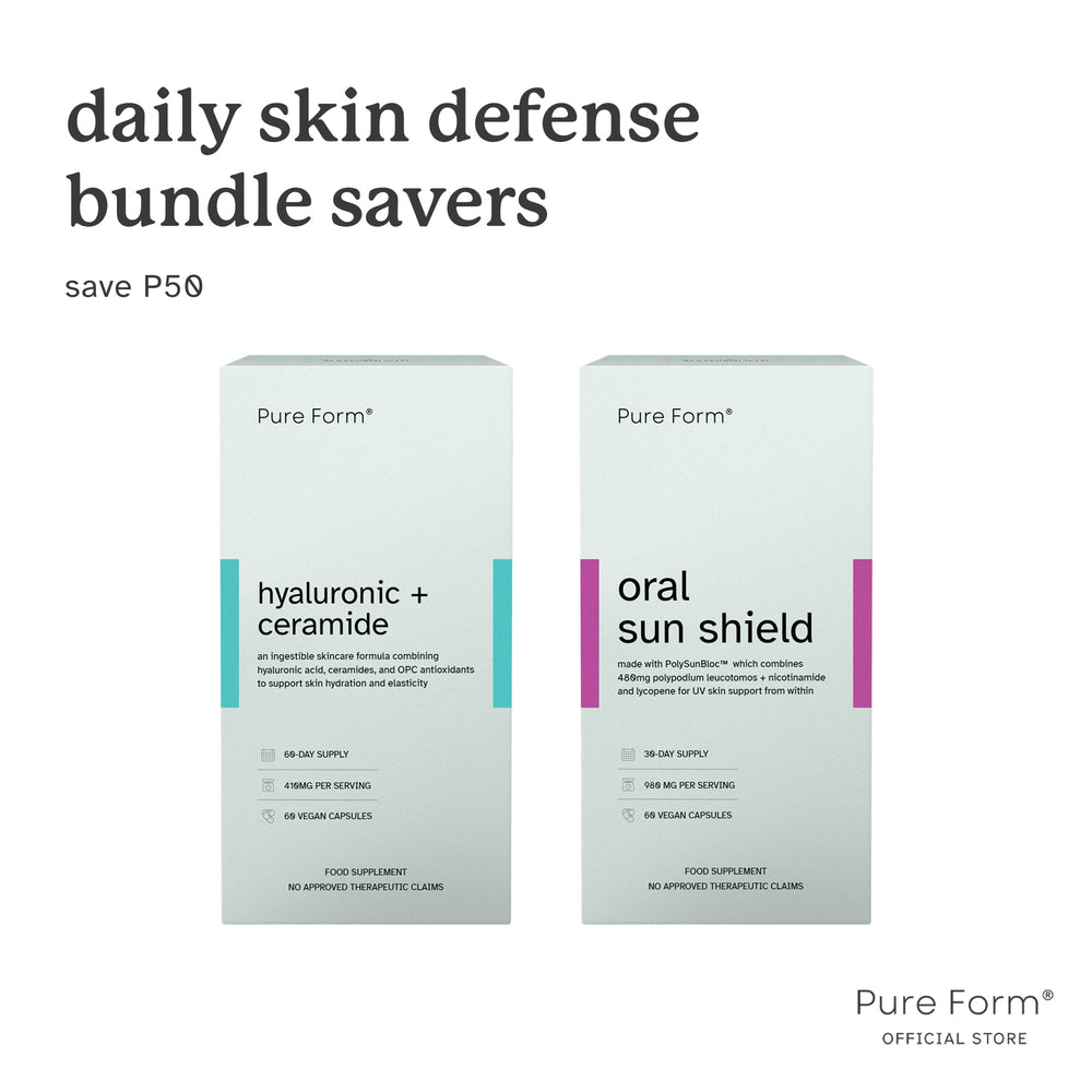 Pure Form® Hyaluronic + Ceramide + Oral Sun Shield | Daily Skin Defense Bundle Savers