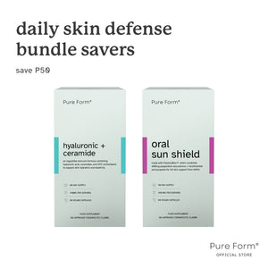 Pure Form® Hyaluronic + Ceramide + Oral Sun Shield | Hydrate & Defend Bundle Savers