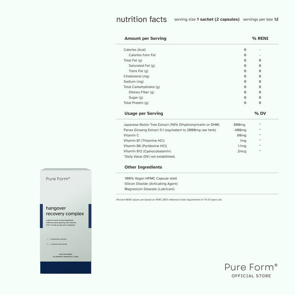 Pure Form® Hangover Recovery Complex + Magnesium + Ashwagandha Reset & Recover Bundle Savers | Post-Drinking Recovery Support | Anti-Hangover