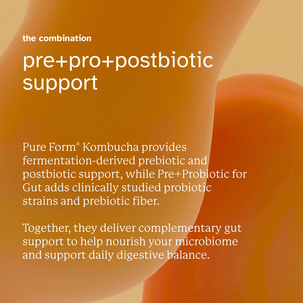 Pure Form® Kombucha + Pre+Probiotic for Gut Gut Reset Bundle Savers |  Daily Gut Balance | Digestive Wellness