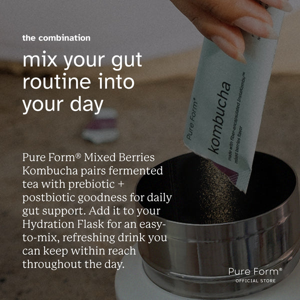 Pure Form® Mixed Berries Kombucha + Hydration Flask