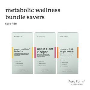 Pure Form® Berberine + Apple Cider Vinegar + Pre+Probiotic for Gut Health | Metabolic Wellness Bundle Savers