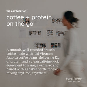Pure Form® Protein Iced Coffee + Shaker Bottle Bundle Savers | High-Protein Coffee