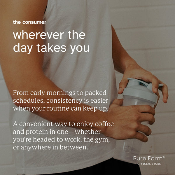 Pure Form® Protein Iced Coffee + Shaker Bottle Bundle Savers | High-Protein Coffee