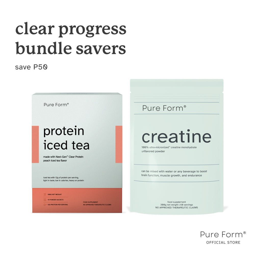 Pure Form® Protein Iced Tea + Ultra-Micronized Creatine Clear Progress Bundle Savers   Clear Protein Drink | Strength & Recovery