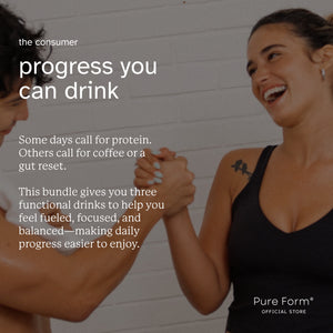 Pure Form® Functional Drink Bundle Savers | Protein Iced Tea™ | Protein Iced Coffee™ | Kombucha