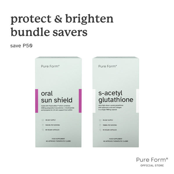 Pure Form® Oral Sun Shield + S-Acetyl Glutathione | Protect & Brighten Bundle Savers