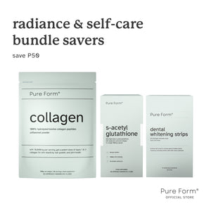 Pure Form® Collagen + S-Acetyl Glutathione + Dental Whitening Strips |  Radiance & Self-Care Bundle Savers